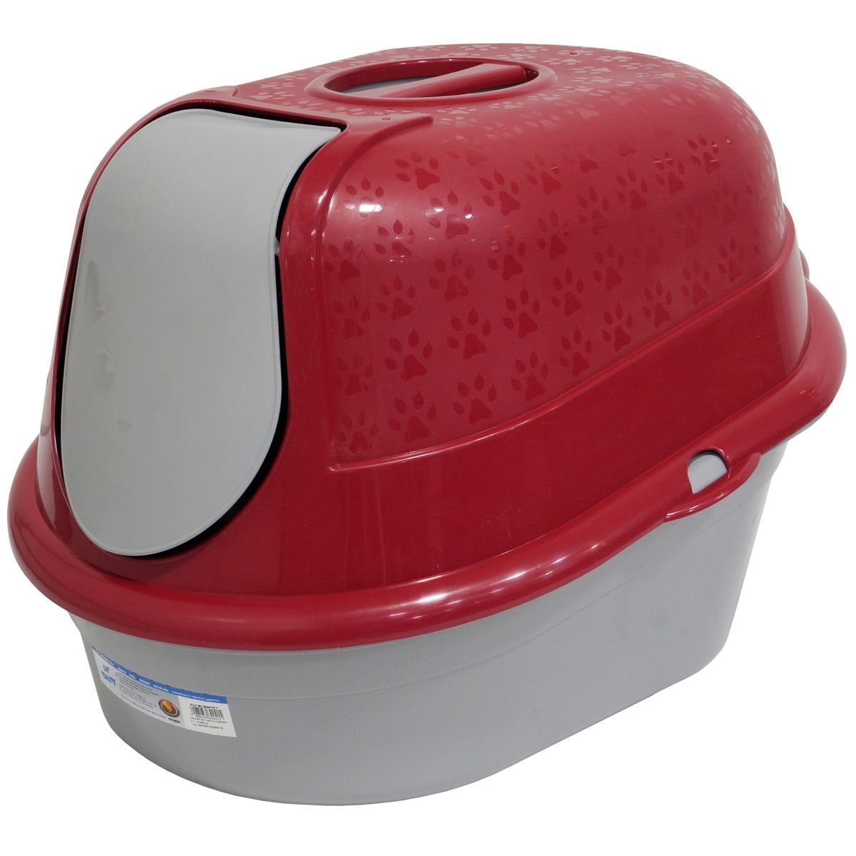 Sanitário para Gatos Fechado com Bandeja e Porta Cat Toalete Vermelho ...