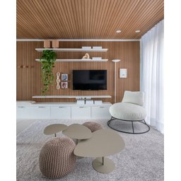 Painel Ripado Versátil: 01 Unid. 270x110cm Larg. Talatto Painéis Amêndoa - 5
