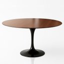 Ver imagem 1 de Mesa de Jantar Tulipa Saarinen Redonda 90 Cm Tampo Imbuia Base Preta Linn Design Decor Mesa de Janta