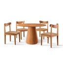 Ver imagem 3 de Conjunto Sala de Jantar Mesa Cone Amadeirada + 4 Cadeiras Aurora