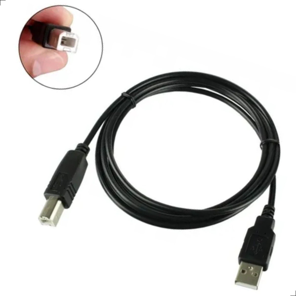 Cabo Usb 2.0 Impressora Universal 3metros Preto Connection Series - 3