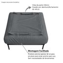 Ver imagem 5 de Puff Chaise Industrial Basileia 74cm Yescasa Veludo Tx Cinza Grafite