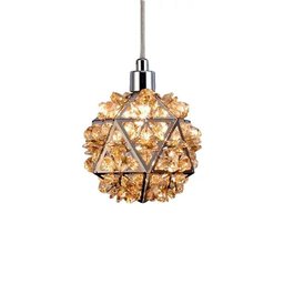 2 Pendentes Praga Âmbar 11cm em Metal e Cristal com Lâmpada Top - 2