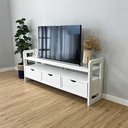 Ver imagem 6 de Rack para TV Linea 140cm com 3 Gavetas Branco Artfactory Design
