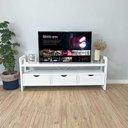 Ver imagem 4 de Rack para TV Linea 140cm com 3 Gavetas Branco Artfactory Design
