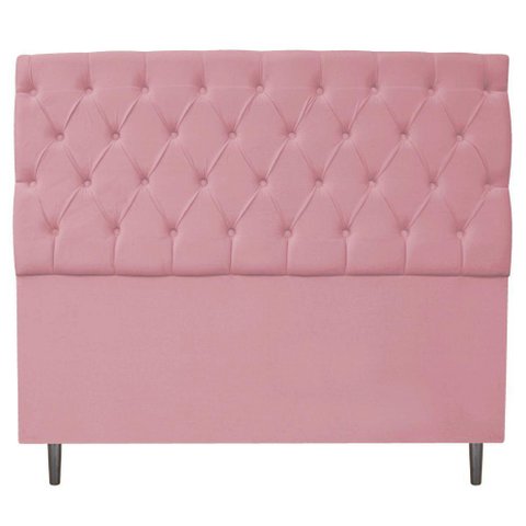 Cabeceira Estofada Liverpool 195cm Rosa Bebê