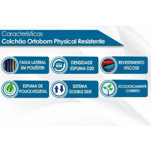 Colchão Solteiro Ortobom Physical Resistente 088x188x14