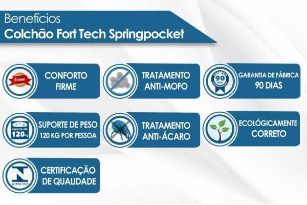 Colchão Casal Ortobom Fort Tech Springpocket 138x188x34 - 4