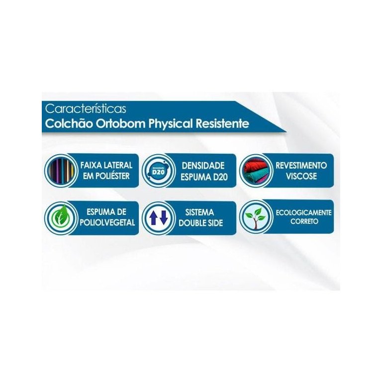 Colchão Viúva Ortobom Physical Resistente 128x188x14