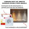 Kit 10 Spot de Led Croica Embutir Teto Gesso Quadrado 5w 3000k Amarelo Luminária Direcional - 2