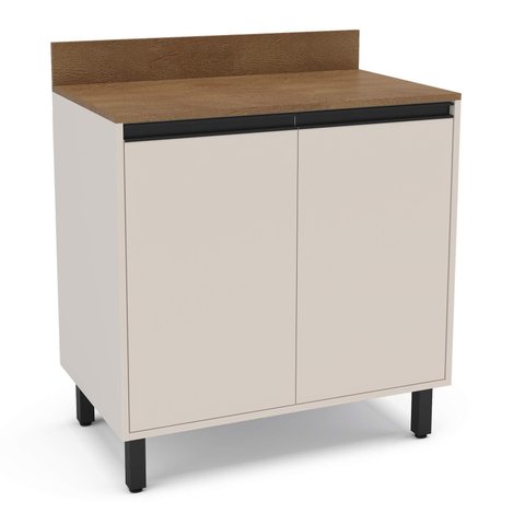 Armário Balcão de Cozinha 80cm com 2 Portas Verde 250001 Koya Politorno Moveis