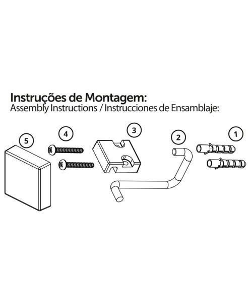Future Toalheiro Duplo 45 Cm Aço Inox com Kit Fixação 7508 - 3