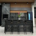Ver imagem 5 de Banqueta Alta para Balcão Bancada de Cozinha Amélia em Tela Sling - 01 Unidade - Preto