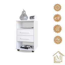 Kit 2 Mesas de Cabeceira Cielo Cor:branco - Mesinha de Quarto - Mizza Decor - 6