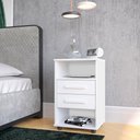Ver imagem 2 de Kit 2 Mesas de Cabeceira Cielo Cor:branco - Mesinha de Quarto - Mizza Decor