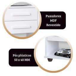 Kit 2 Mesas de Cabeceira Cielo Cor:branco - Mesinha de Quarto - Mizza Decor - 4