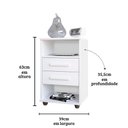Ver imagem 3 de Kit 2 Mesas de Cabeceira Cielo Cor:branco - Mesinha de Quarto - Mizza Decor