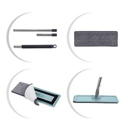 Flat Mop Rodo Balde Esfregão Microfibra Vassoura Mágica Limpa Fácil + 1 Refil - 3