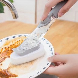 Esponja Escova Lava-Louça 2Em1 Dispenser Dosador Detergente - 5