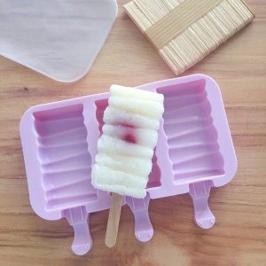 Forma Molde de Picolé Facil Sorvete Zig Zag Silicone 