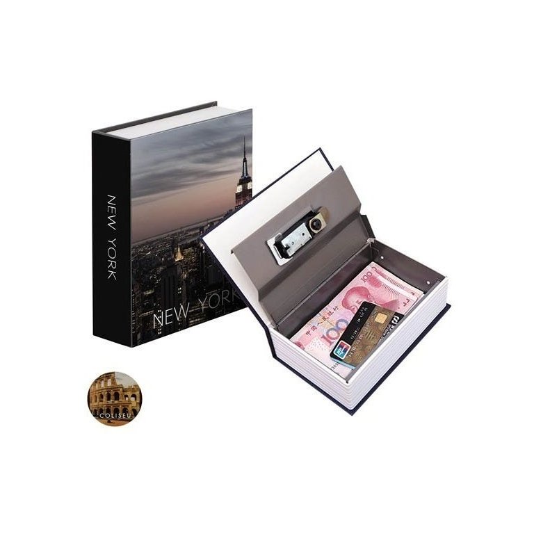 Cofre Camuflado Com Chave Formato Livro Porta Joias Dinheiro