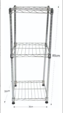 Estante de Aço Cromado com 3 Prateleiras Rack Aramados 1004 - 3