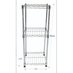 Estante de Aço Cromado com 3 Prateleiras Rack Aramados 1004 - 3
