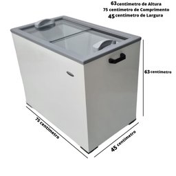 Freezer Horizontal 100L, Tampa de Vidro Junges 127V - 4