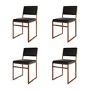 Ver imagem 1 de Kit 4 Cadeiras Industrial Isa Assento Corino Base Cobre para Mesa Sala Cozinha Home - Cobre/preto