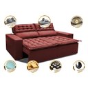 Ver imagem 3 de Sofá Retrátil e Reclinável Cama Inbox Slim 1,50M Tecido Suede Velusoft Vermelho