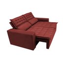 Ver mais imagens de Sofá Retrátil e Reclinável Cama Inbox Slim 1,50M Tecido Suede Velusoft Vermelho