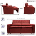 Ver imagem 2 de Sofá Retrátil e Reclinável Cama Inbox Slim 1,50M Tecido Suede Velusoft Vermelho
