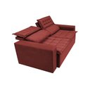 Ver imagem 7 de Sofá Retrátil e Reclinável Cama Inbox Slim 1,50M Tecido Suede Velusoft Vermelho