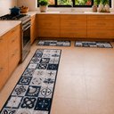 Ver imagem 2 de Kit Tapetes Cozinha 3 Pçs Aurora Azulejo - Shd:Art Cinza Azul 110