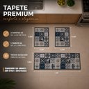 Ver imagem 3 de Kit Tapetes Cozinha 3 Pçs Aurora Azulejo - Shd:Art Cinza Azul 110