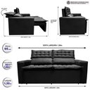 Ver imagem 2 de Sofá Retrátil e Reclinável Cama Inbox Slim 1,50M Tecido Suede Velusoft Preto