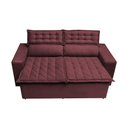Ver imagem 5 de Sofá Retrátil e Reclinável Cama Inbox Slim 1,50M Tecido Suede Velusoft Vinho