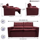 Ver imagem 2 de Sofá Retrátil e Reclinável Cama Inbox Slim 1,50M Tecido Suede Velusoft Vinho