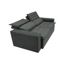 Ver imagem 7 de Sofá Retrátil e Reclinável Cama Inbox Slim 1,50M Tecido Suede Velusoft Cinza
