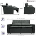 Ver imagem 2 de Sofá Retrátil e Reclinável Cama Inbox Slim 1,50M Tecido Suede Velusoft Cinza