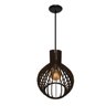 Luminária Lustre Pendente Madeira Mdf 30cm Tabaco Moderno - 4