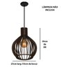 Luminária Lustre Pendente Madeira Mdf 30cm Tabaco Moderno - 2