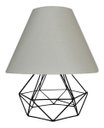 Ver imagem 1 de Abajur Aramado Cúpula de Tecido Mesa de Canto Preto Branco