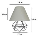 Ver imagem 2 de Abajur Aramado Cúpula de Tecido Mesa de Canto Preto Branco