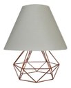 Ver imagem 1 de Abajur Aramado Cúpula de Tecido Mesa de Canto Cobre Branco