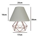 Ver imagem 2 de Abajur Aramado Cúpula de Tecido Mesa de Canto Cobre Branco