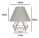 Ver imagem 2 de Abajur Aramado Cúpula de Tecido Mesa de Canto Cobre Branco