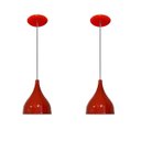 Ver imagem 1 de Kit 02 Lustres Luminárias Pendentes - Modelo Funil - Vermelho