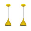 Ver imagem 1 de Kit 02 Lustres Luminárias Pendentes - Modelo Funil - Amarelo