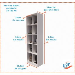 Armário Colmeia Expositor 10 Nichos Closet Lojas Cód.310 Cor Branco - 6
